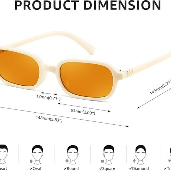 Retro Rectangular Sunglasses - Picture 5 of 7